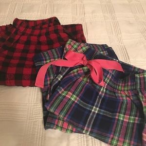 Two pairs of small pajama pants